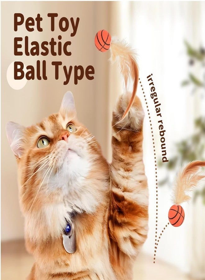 Plexaris Cat Ball, 6PCS Bouncy Ball with Feather for Indoor Cats, Interactive Kitten Toys for Kitten, Small Dog Toy Balls, Pet Toys with Basketball, Baseball, Badminton Designs - Image 5